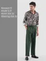 Dark Olive Relaxed Fit Korean Pants