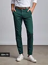 Green Slim-fit chinos for men