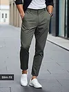 Grey slim-fit chinos for men