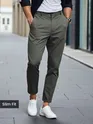Grey slim-fit chinos for men