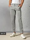 Grey slim-fit chinos for men