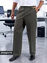 Metal Grey Cotton Twill Straight Fit Trousers
