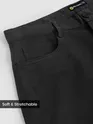 Black Cotton Lycra Wide Leg Trousers
