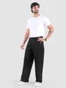 Black Cotton Lycra Wide Leg Trousers