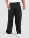 Black Cotton Lycra Wide Leg Trousers