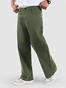 Crocodile Green Cotton Lycra Wide Leg Trousers