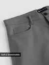Stone Grey Cotton Lycra Wide Leg Trousers