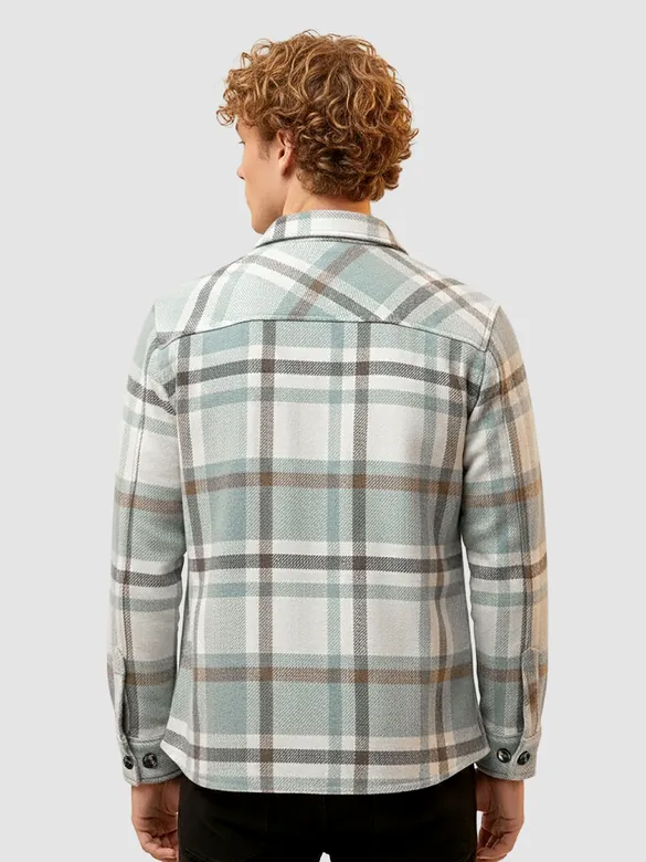 Aqua Mix Checkered Fleece Jacket