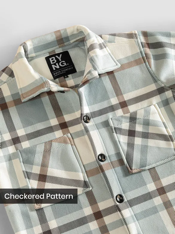 Aqua Mix Checkered Fleece Jacket