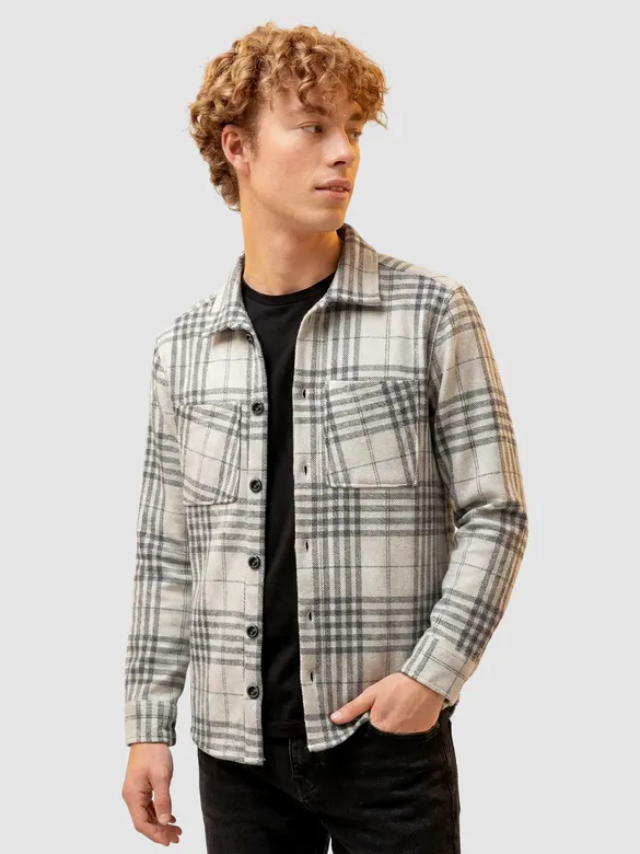 Black Checkered Fleece Shacket