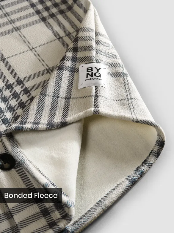 Black Checkered Fleece Jacket