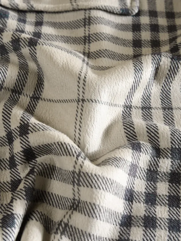 Black Checkered Fleece Jacket