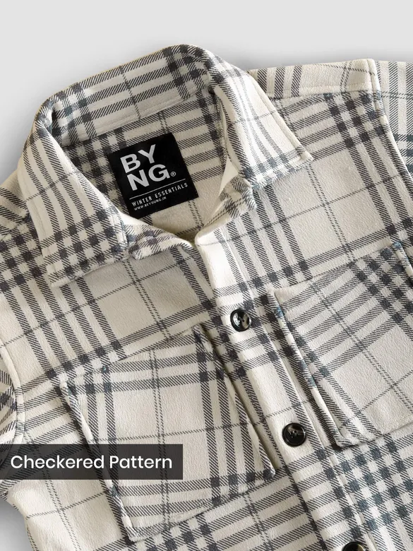 Black Checkered Fleece Jacket