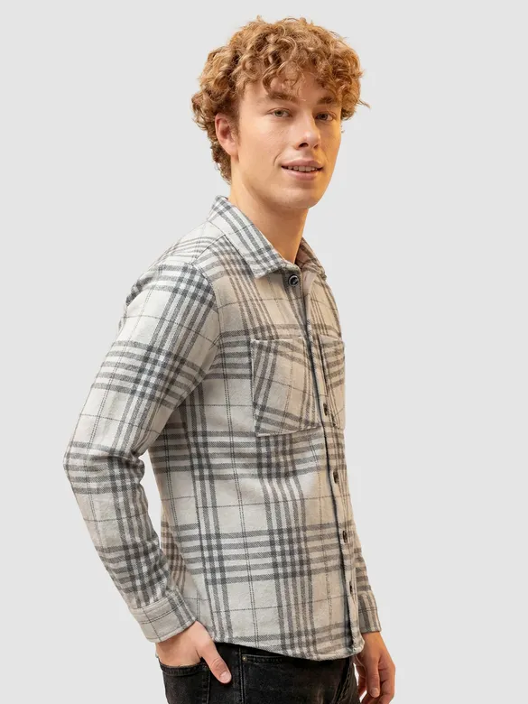 Black Checkered Fleece Jacket