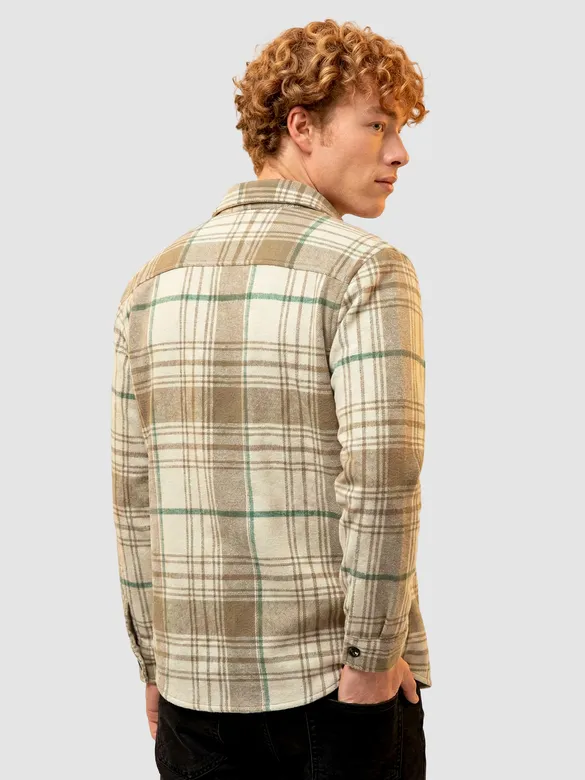 Brown Checkered Fleece Jacket