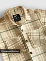 Brown Checkered Fleece Jacket