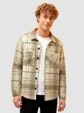Brown Checkered Fleece Jacket