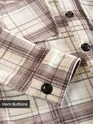 Brown White Checkered Fleece Jacket