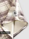 Brown White Checkered Fleece Jacket