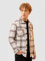 Brown White Checkered Fleece Jacket