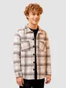 Brown White Checkered Fleece Jacket