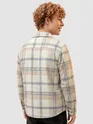 Cream Beige Checkered Fleece Jacket