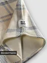 Cream Beige Checkered Fleece Jacket