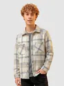 Cream Beige Checkered Fleece Shacket