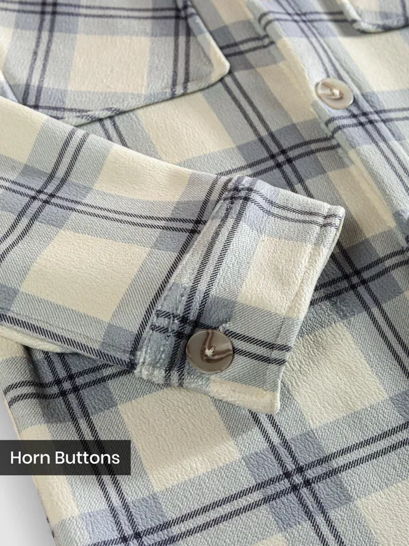 Grey Checkered Fleece Jacket