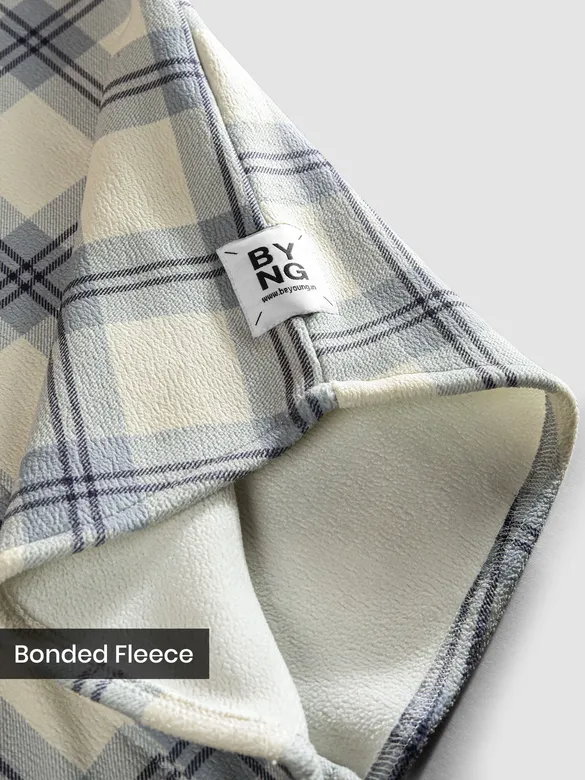 Grey Checkered Fleece Jacket