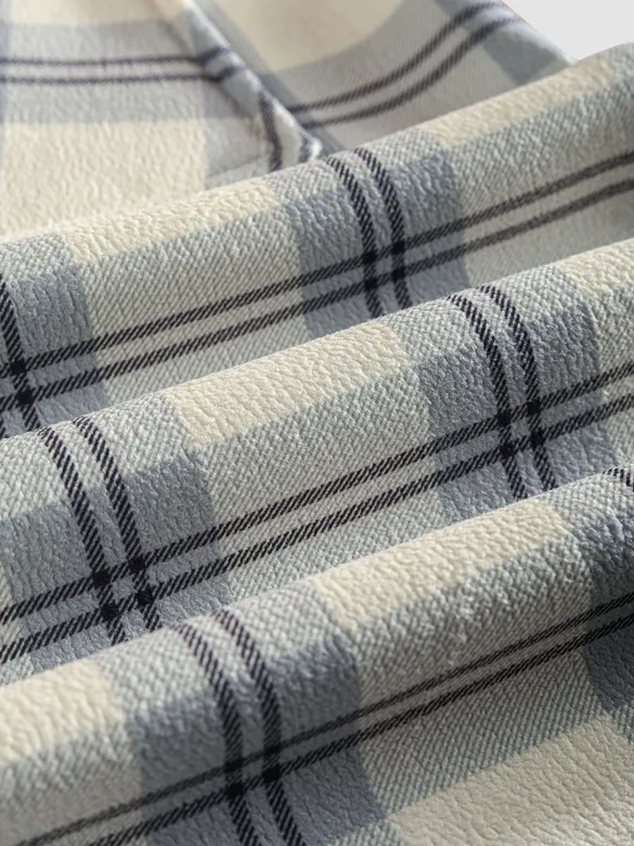 Grey Checkered Fleece Jacket
