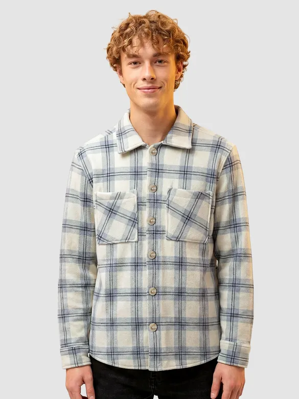 Grey Checkered Fleece Jacket
