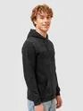 Black HD Print Acid Wash Hoodie
