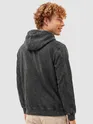 Black Typography Acid Wash Hoodie