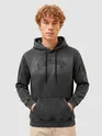 Black Typography Acid Wash Hoodie
