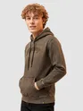 Brown Typography Acid Wash Hoodie