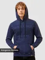 Indigo HD Print Acid Wash Hoodie