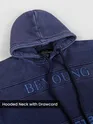 Indigo HD Print Acid Wash Hoodie