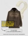 Brown Typography Acid Wash Hoodie