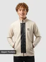 Cream Contrast Zipper Jacket