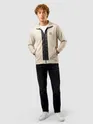Cream Contrast Zipper Jacket