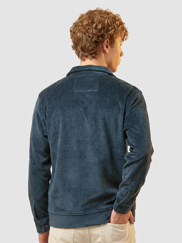 Dark Teal Contrast Zipper Jacket