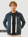 Dark Teal Contrast Zipper Jacket