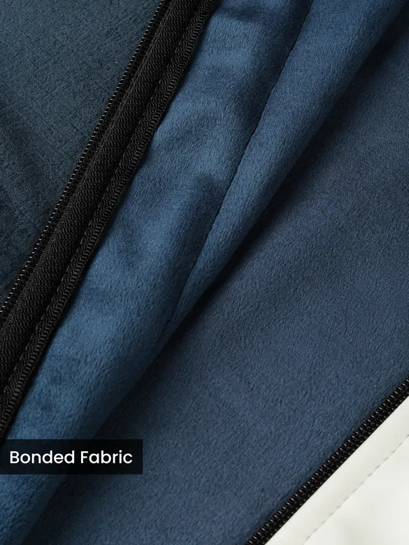Dark Teal Contrast Zipper Jacket