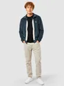 Dark Teal Contrast Zipper Jacket