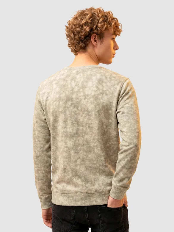 Beige Wash Effect Sweatshirt