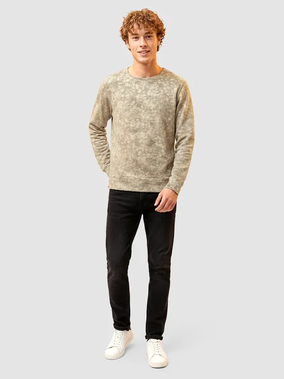 Beige Wash Effect Sweatshirt