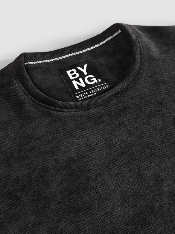 Black Wash Effect Sweatshirt