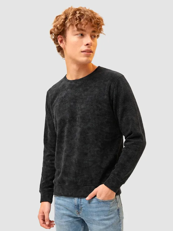 Black Wash Effect Sweatshirt