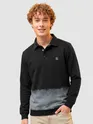 Black Ombre Print Polo Sweatshirt
